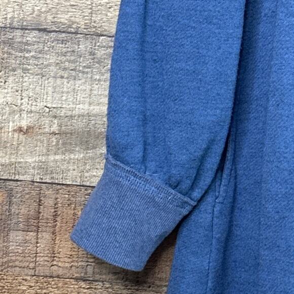 Free People Prudence Pullover Babydoll Sweatshirt Tunic Blue Size Large - Picture 5 of 11